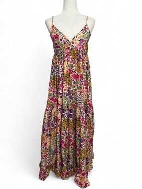 Y2K Akualani floral babydoll tiered maxi dress